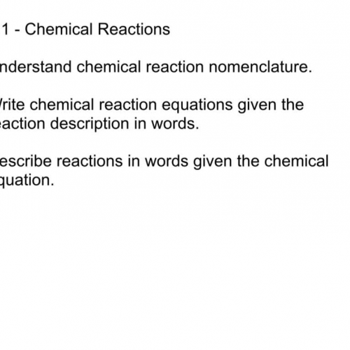 Chem 7.1 chemical reactions