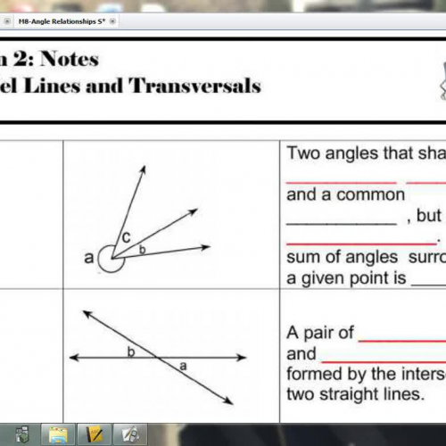 Lesson 2 - Parallel Lines and Transversals