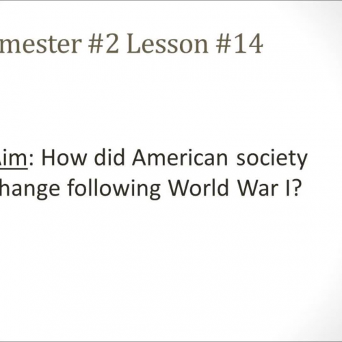 Semester #2 Lesson #14