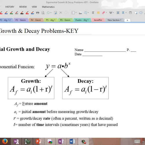 E 11 - Exponential Growth &amp; Decay Problem