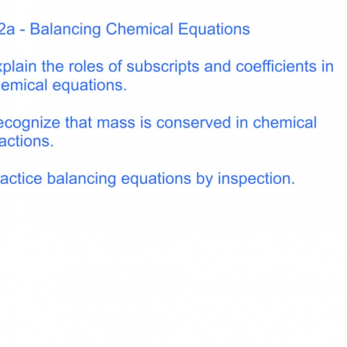 Chem 7.2a -balancing equations