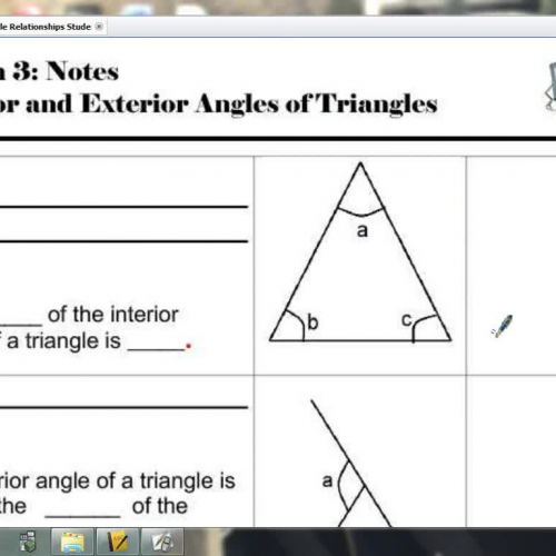 Lesson 3 - Interior and Exterior Angles of Tr