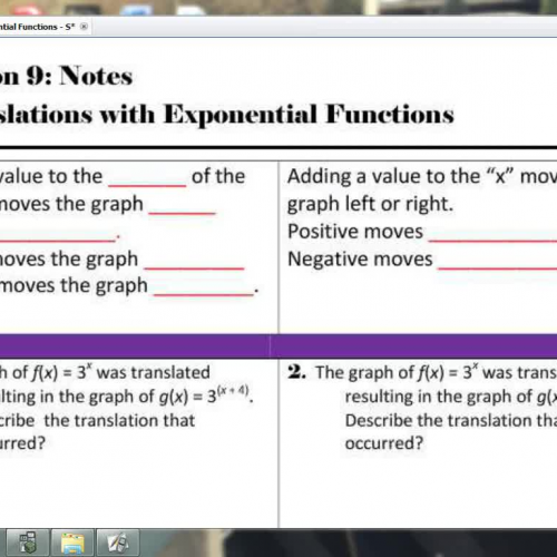 Lesson 9 - Translations with Exponential Func