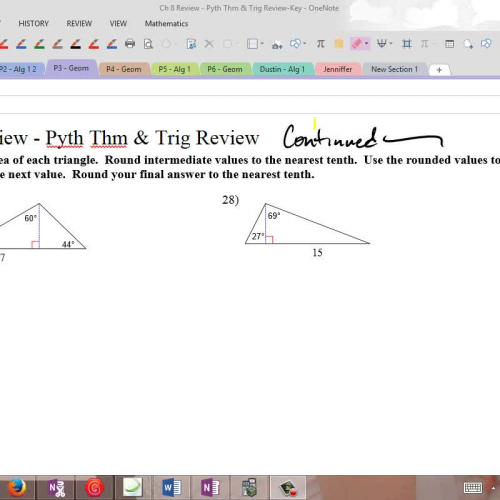 Ch 8 Review - Pyth Thm &amp; Trig Review -27 