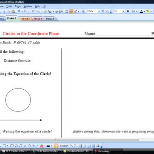 12-5  Circles in the Coordinate Plane - Video