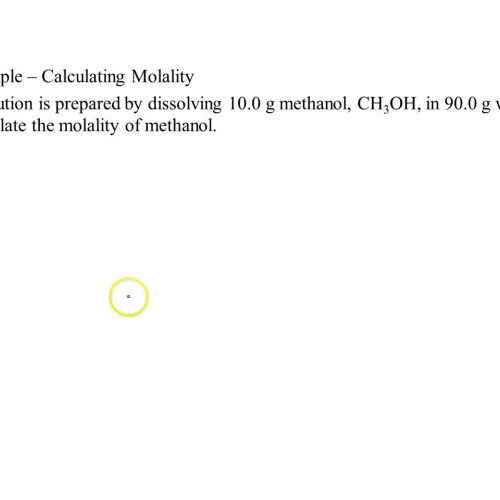 example - calculating molality