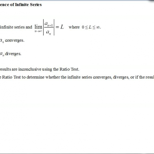 AP Calculus Notes The Ratio Test and The Root