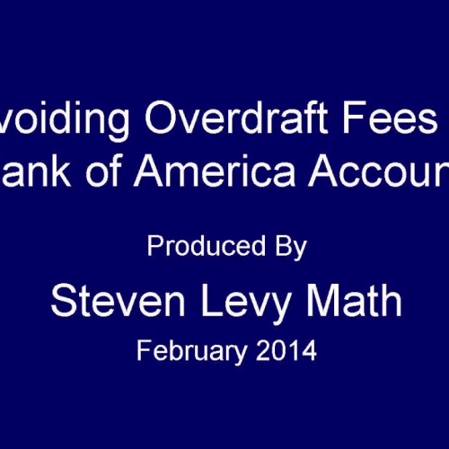 Avoid Overdraft Fees at Bank of America- SLM3
