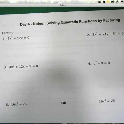 PAP 5-3 Day 4 More Solving by Factoring