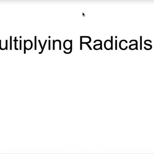 Multipying Radicals