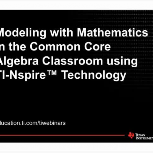 Modeling with Mathematics in the Common Core 
