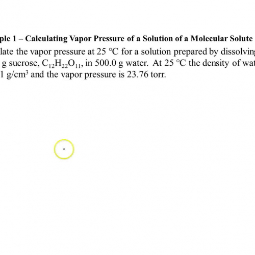 example - calc vapor pressure soln molecular 