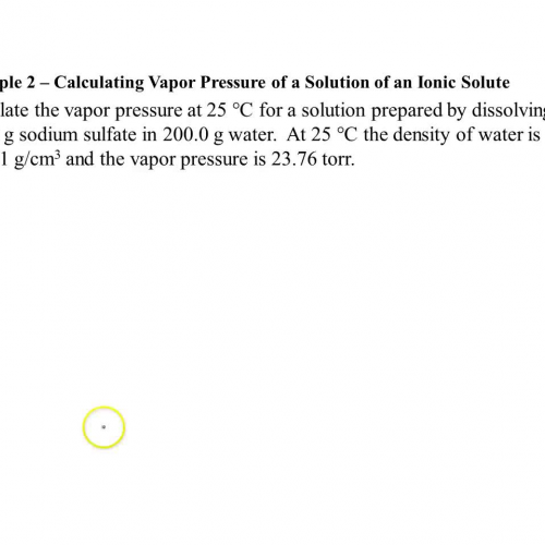 example - calc vapor pressure soln ionic solu