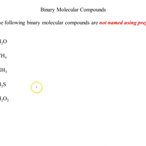 examples - exceptions - naming binary molecul