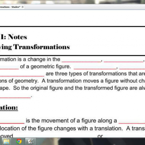 Lesson 1- Identifying Transformations