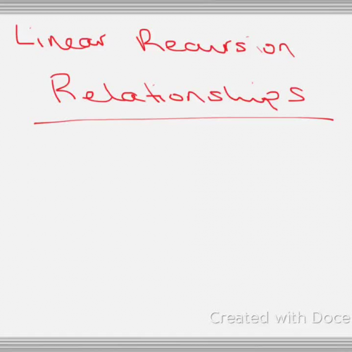 Linear Recursion Relationships