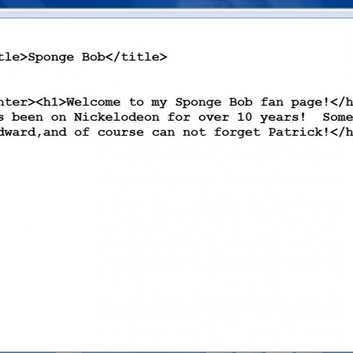 HTML - Sponge Bob - Video 2