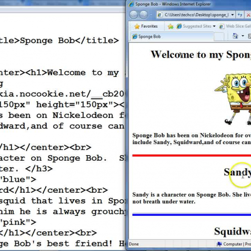 HTML - Sponge Bob - Video 3