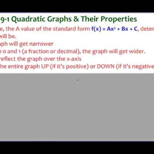 9-1 Example 2 How Do A and C Effect the Graph