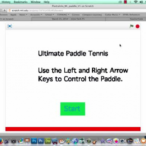 Scratch Paddle Tennis Game - Intro to Version