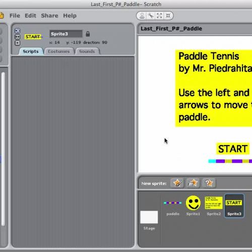 Scratch Paddle Tennis Game - Version 1 Pt. 2