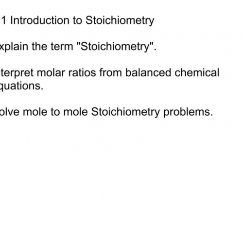 chem 8.1 introduction to stoichiometry