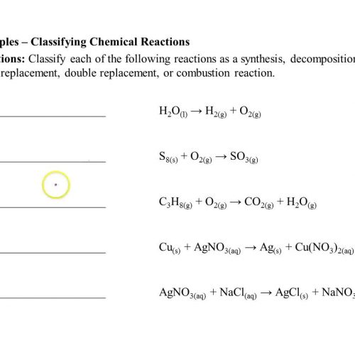 examples - classifying chem reactions