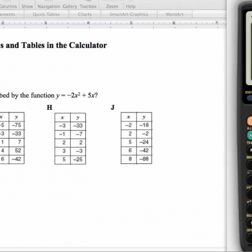 Representing Equations and Tables