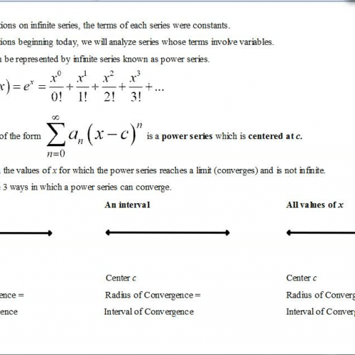 AP Calculus Notes Power Series