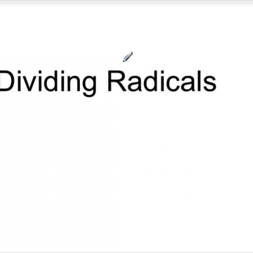 Dividing Radicals Part 1
