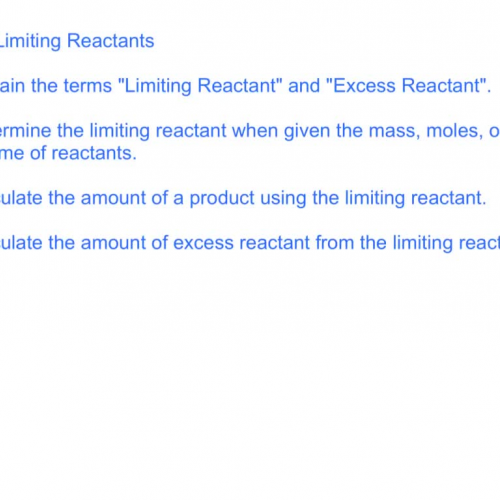 chem 8.3 limiting reactants