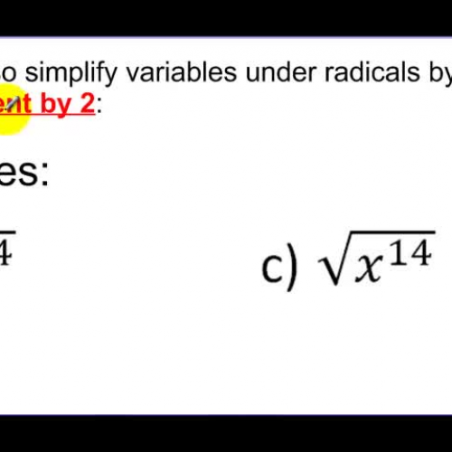 10-2 Example 2 Simplifying Radicals with vari