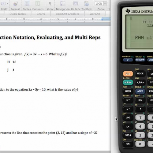 Day 1- Function Notation