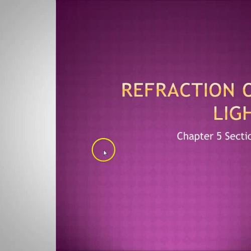 PSci AP Ch5 Sect8 - Refraction of Light