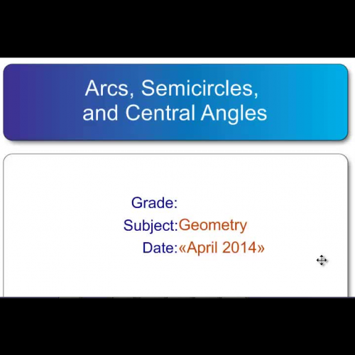 Circles 1 - Central Angles