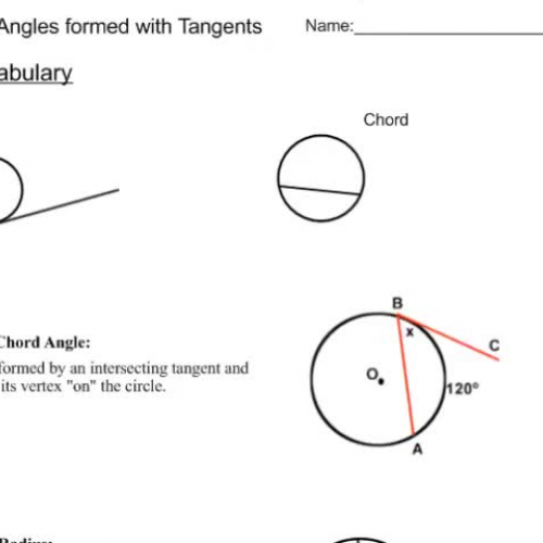 Circles 3 - Angles Formed with Tangents