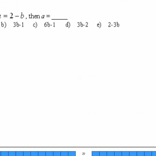 Solving for a variable HSPE, SAT, ACT 1