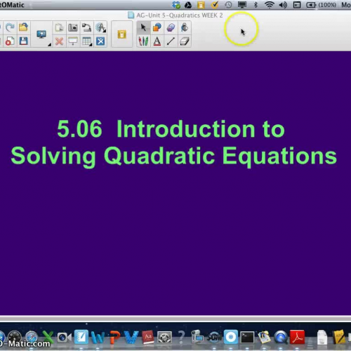 AG-5.06 Intro to Solving Quadratics