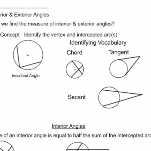 Circles 4 - Interior and Exterior Angles