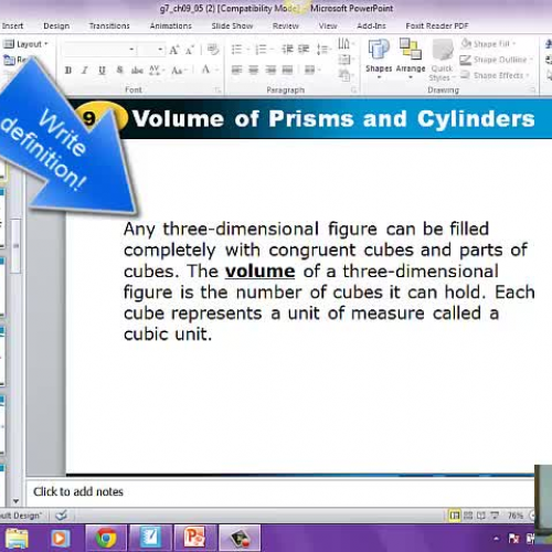 9.5 Volume of Prisms and Cylinders
