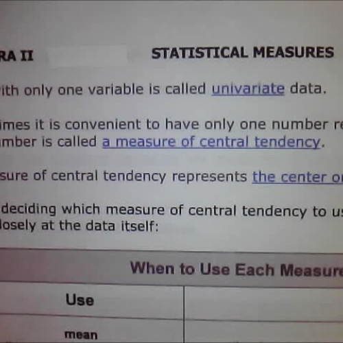 Statistical Measures