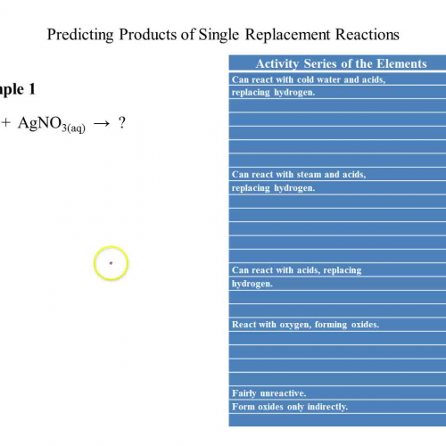 ex 1 and 2 - predicting products of SR rxns