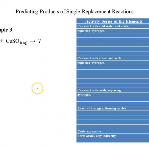 ex 3 and 4 - predicting products of SR rxns