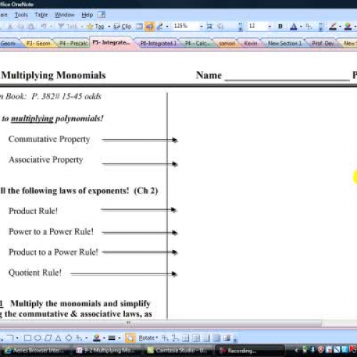 7-2 Multiplying Monomials - Video