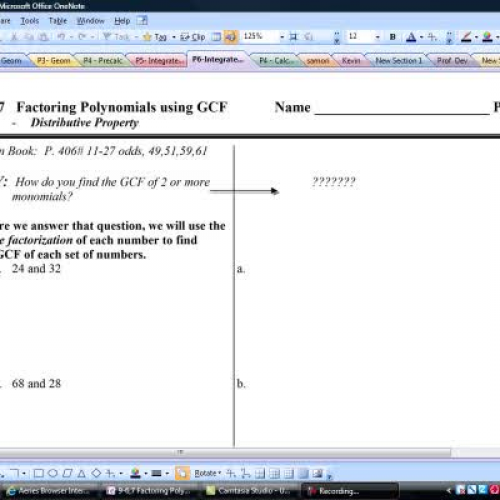 7-6,7 Factoring Polynomials using GCF - Video