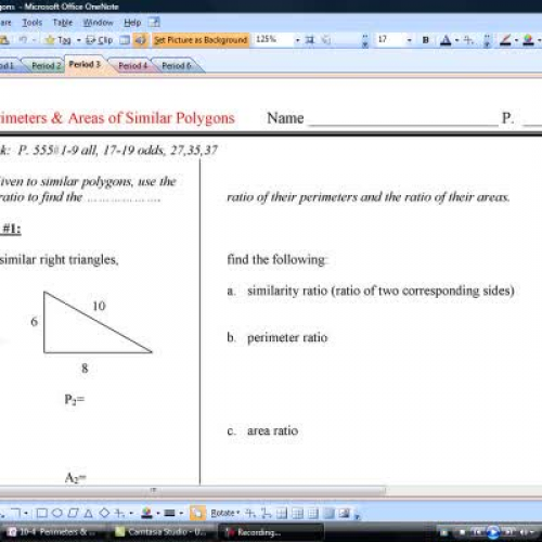 10-4  Perimeters &amp; Areas of Similar Polyg