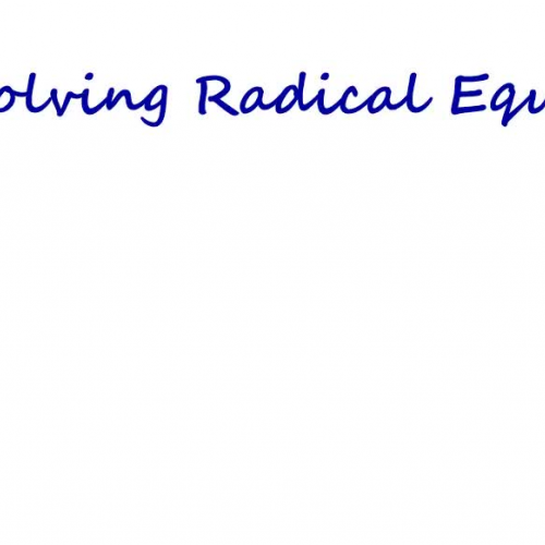 10-4 solving radical equations