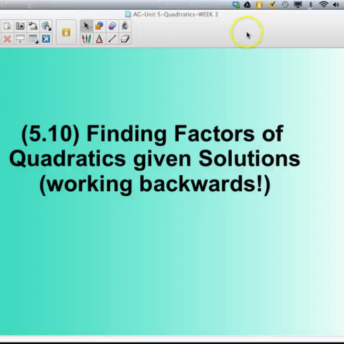 AG-5.10 Finding Factors of Quadratics given S