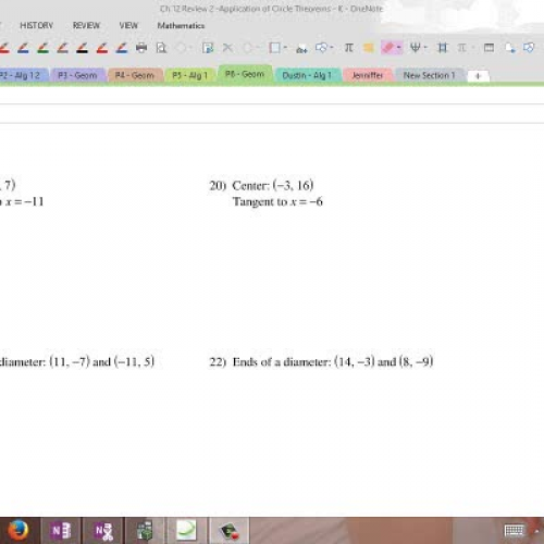 Ch 12 Review 2 - Application to Circle Theore