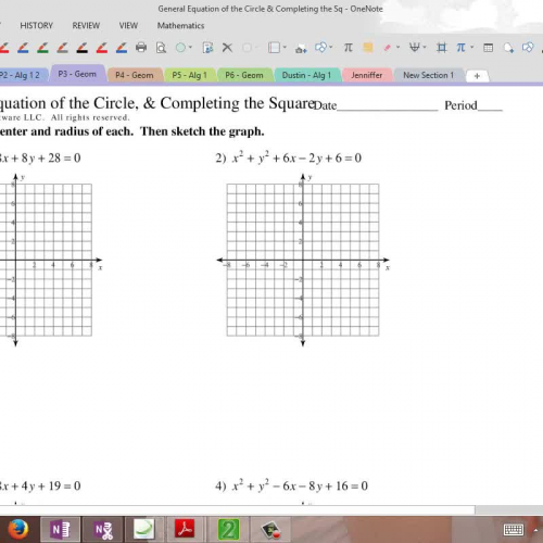 12-5 General Eq of the Circle &amp; Completin